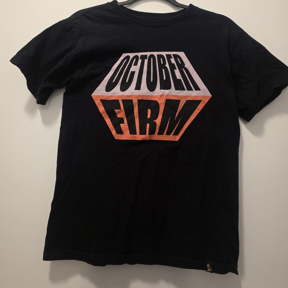 OVO Black and Orange Short Sleeve Tee with Bold Graphic